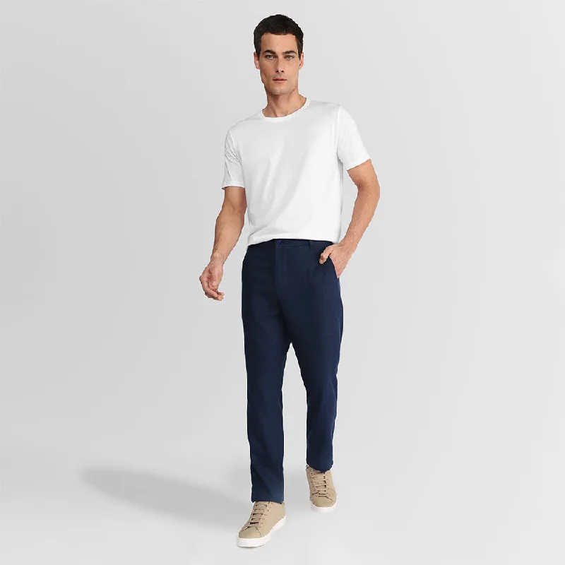 Calça Linho Alfaiataria Masculina - Azul Navy