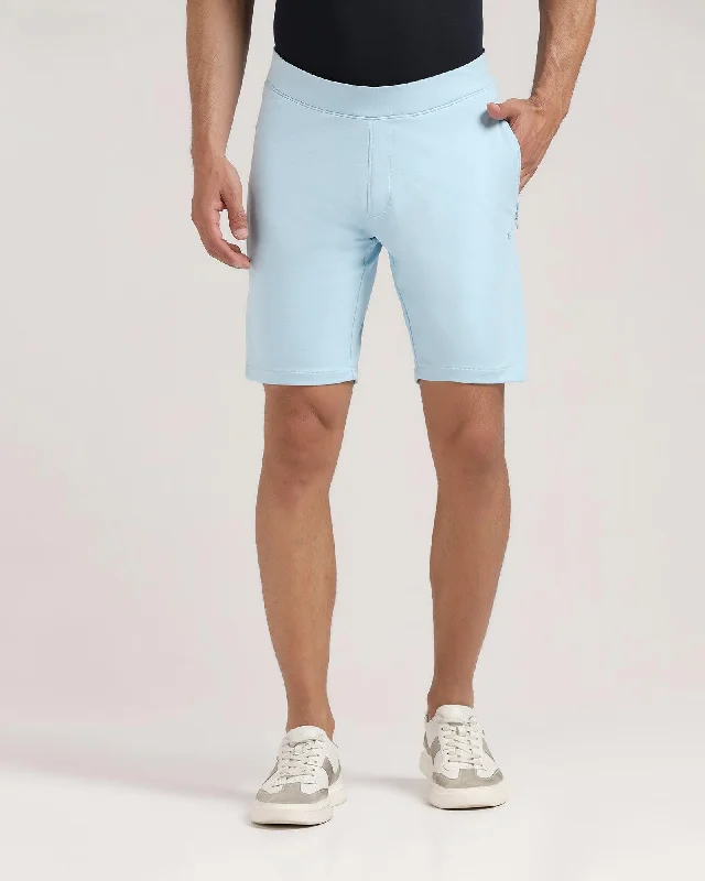 Casual Light Blue Solid Shorts - Liam