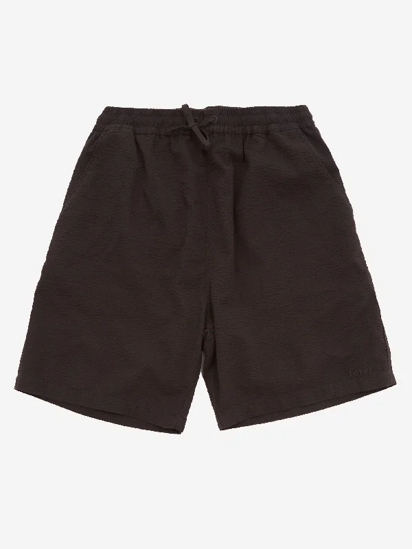 Foret Hush Seersucker Shorts - Washed Black