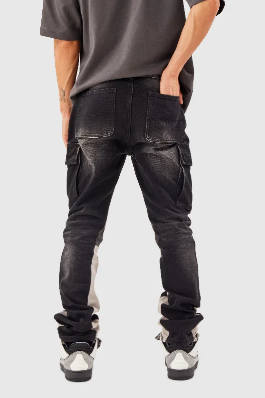 general-denim-cargo-flare-pant-black