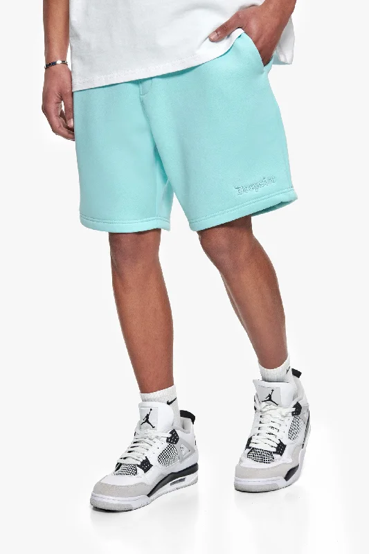 HEAVY EMBO SWEATSHORTS TURQUOISE