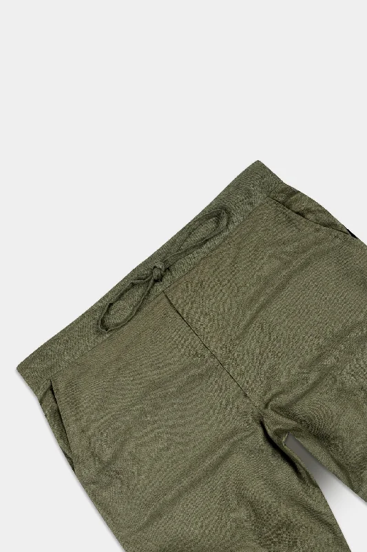 kelp-green-textured-luxurious-linen-shorts