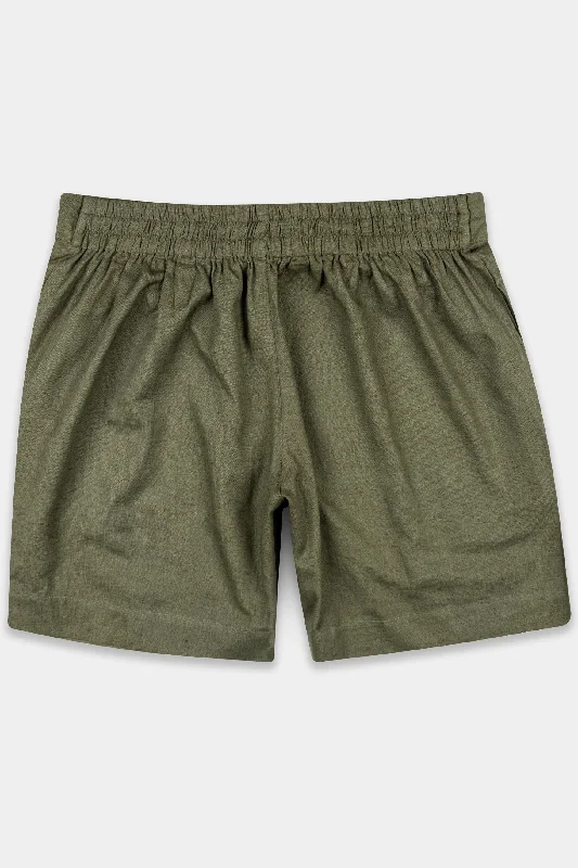 kelp-green-textured-luxurious-linen-shorts