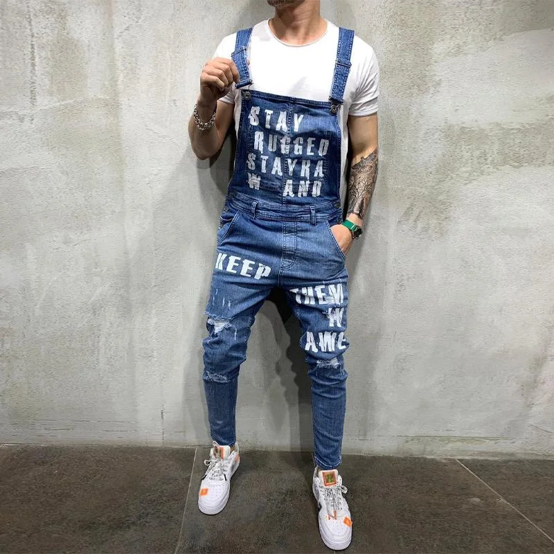 mens-casual-letter-print-denim-overalls-84601812y