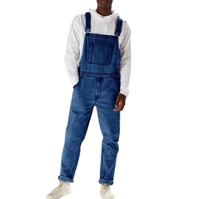 Men's Casual Vintage Denim Overalls 89080389Y