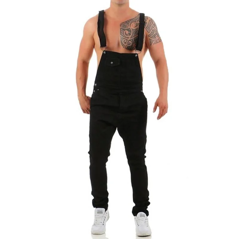 mens-fashion-solid-color-ripped-denim-overalls-39074979y