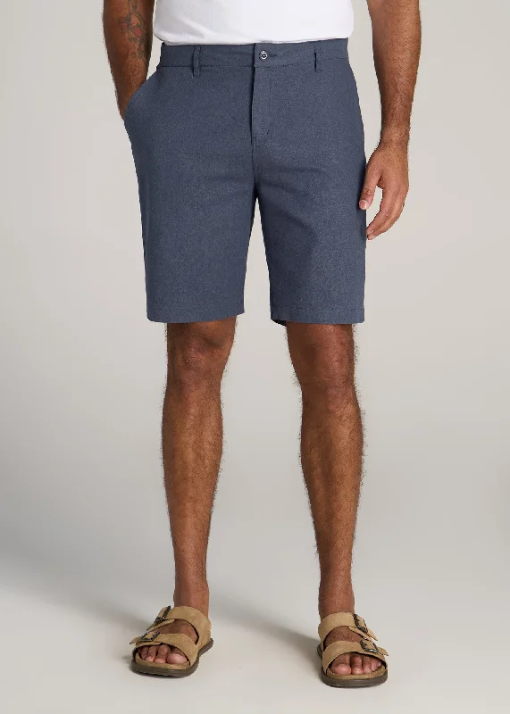 Linen Shorts For Tall Men in Chambray Linen