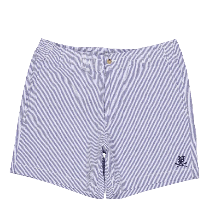 6-Inch Polo Prepster Seersucker Short Blue Seersucker W/Gthc P Emb