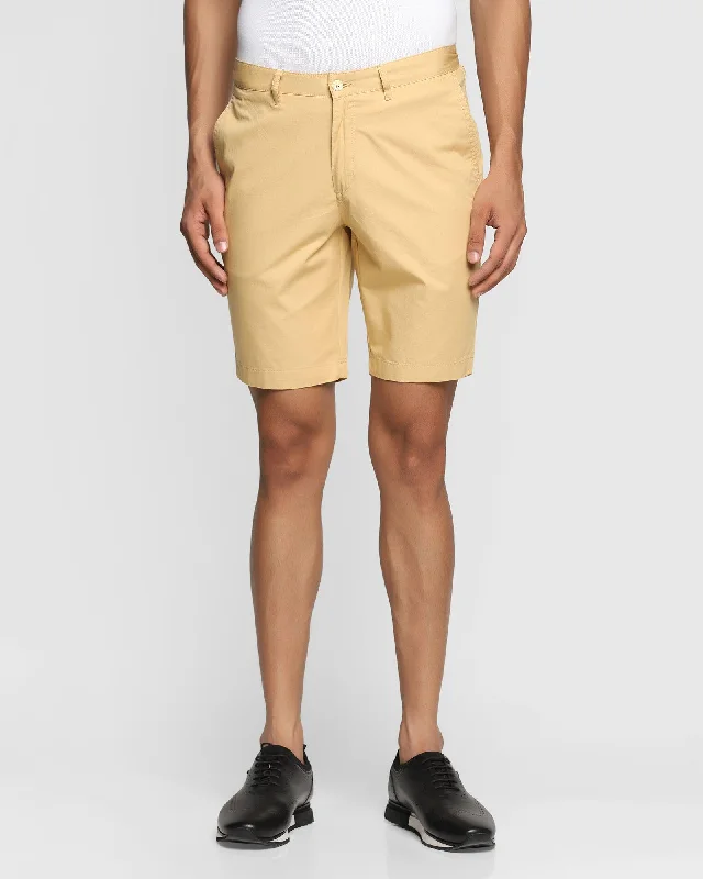 Casual Mustard Solid Shorts - Sam