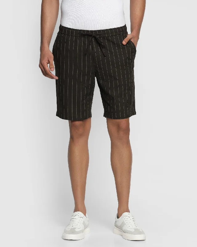 Casual Olive Striped Shorts - Carry