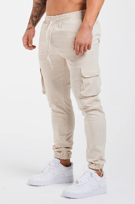 UTILITY CARGO PANTS - CREAM