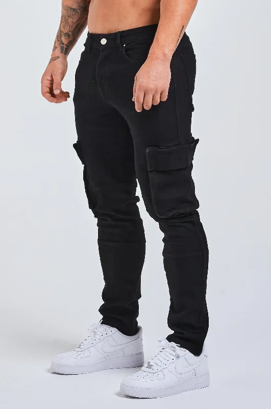 SLIM FIT JEANS 2.0 UTILTY CARPENTER - BLACK