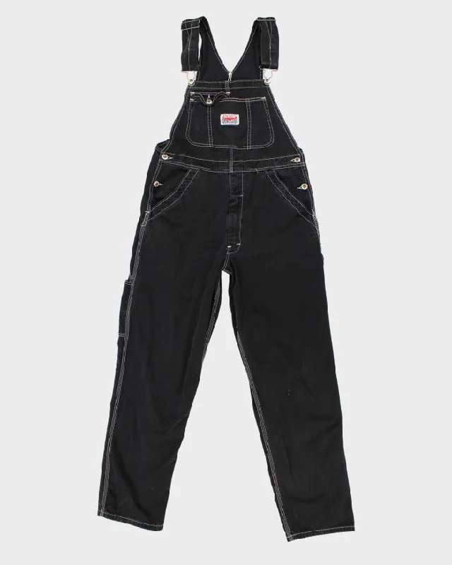 Vintage 90s Ikeda Black Long Dungarees - W34 L31