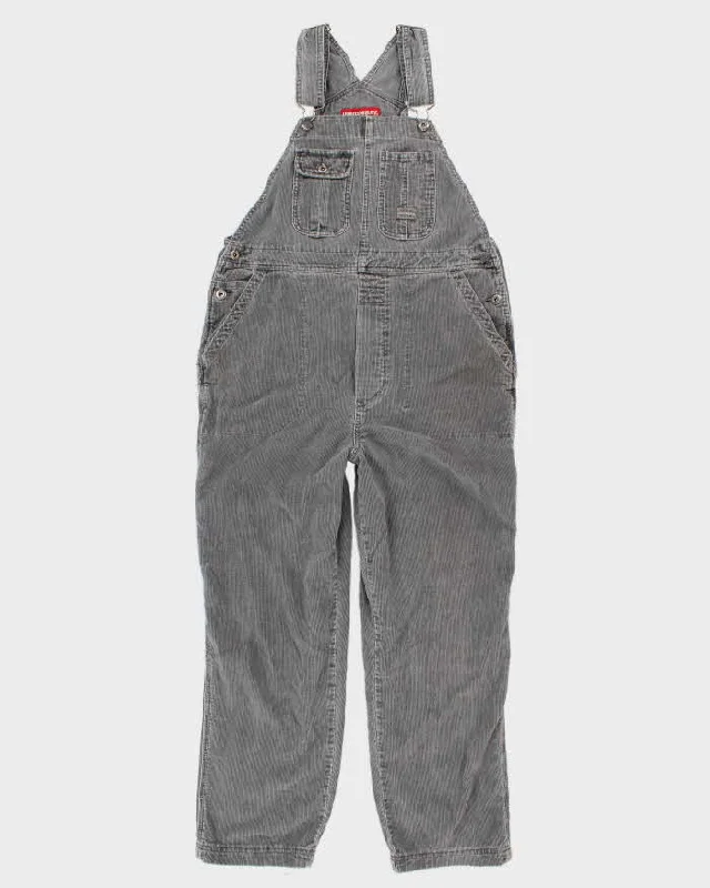 Vintage 90s Union Bay Grey Corduroy Dungarees - L