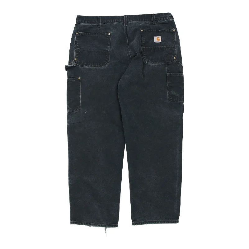 Carhartt Double Knee Carpenter Jeans - 37W 28L Black Cotton