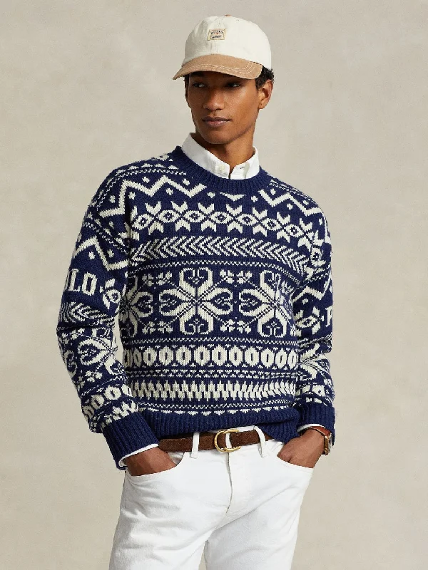 SNOWFLAKE WOOL-BLEND SWEATER Marine