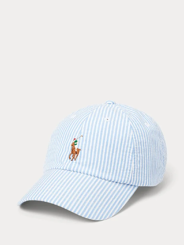 COTTON SEERSUCKER BALL CAP Striper