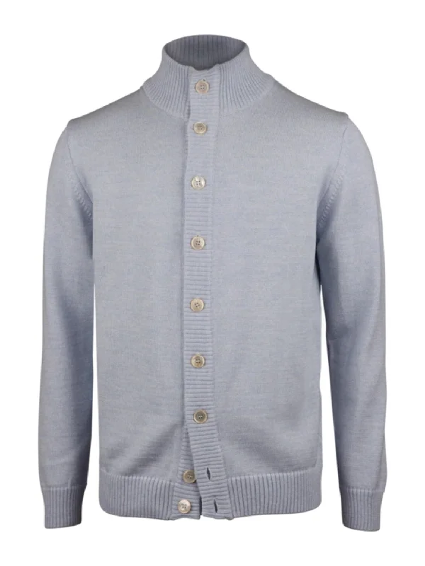 MERINO WOOL CARDIGAN Blå