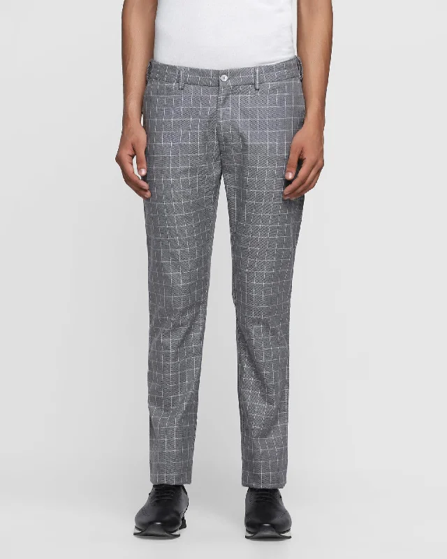 Slim Comfort B-95 Casual Grey Check Khakis - Lavis