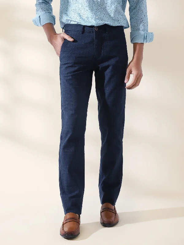 cotton-linen-navyblue-checkered-flat-front-casual-trouser-ottr-12890-1001-f-f-usf