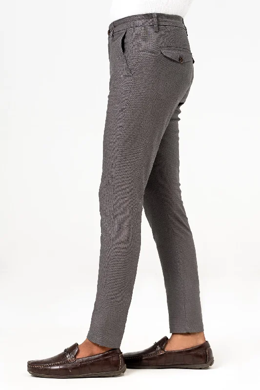 CROSS POCKET PRINTED PANT DARK GREY