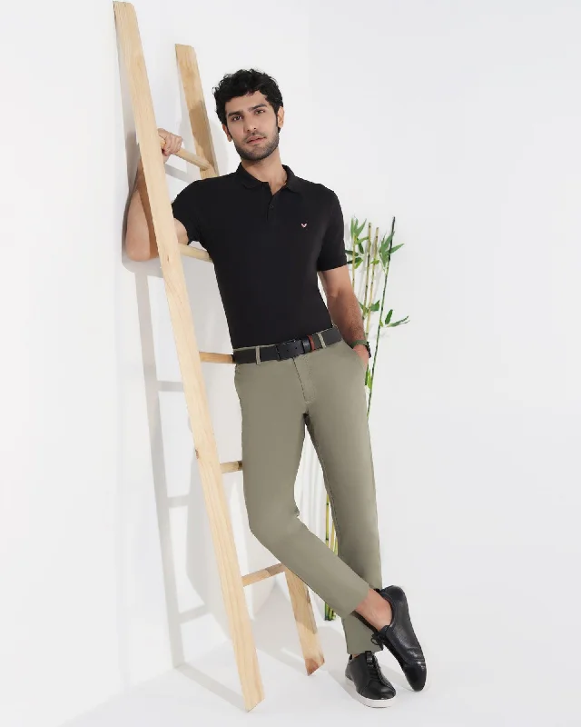 Must Haves Slim Fit B-91 Casual Olive Solid Khakis - Kiler