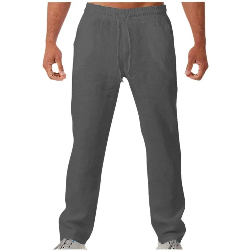 mens-casual-breathable-cotton-linen-loose-elastic-waist-pants-71333821m