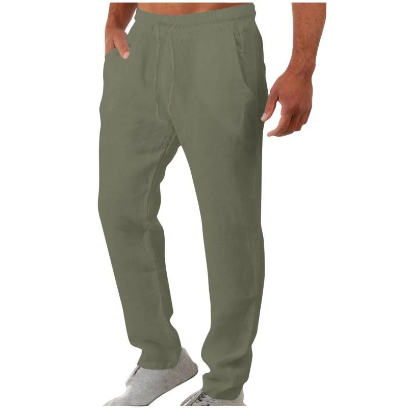 mens-casual-breathable-cotton-linen-loose-elastic-waist-pants-71333821m