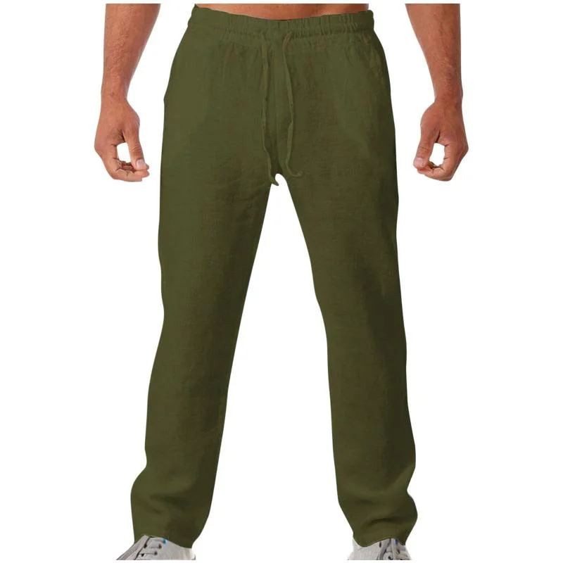 mens-casual-breathable-cotton-linen-loose-elastic-waist-pants-71333821m