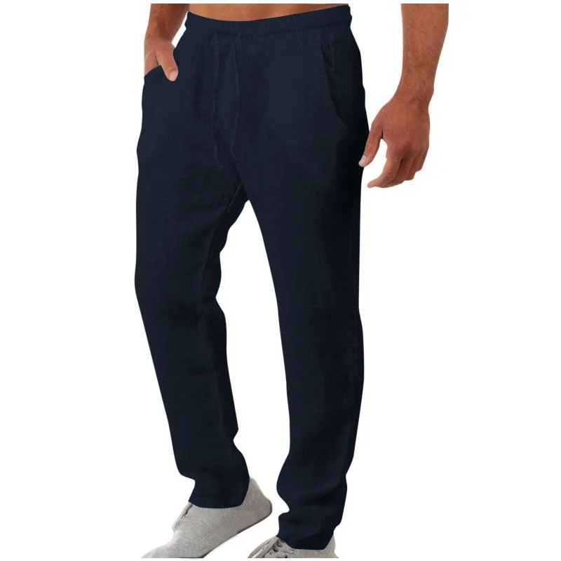 mens-casual-breathable-cotton-linen-loose-elastic-waist-pants-71333821m