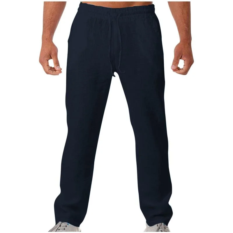 mens-casual-breathable-cotton-linen-loose-elastic-waist-pants-71333821m