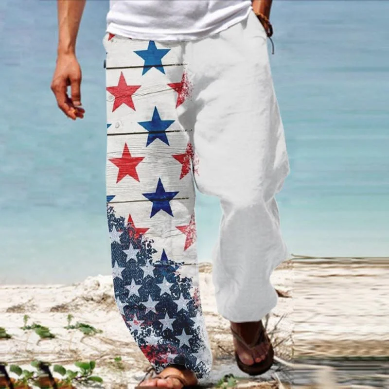 mens-casual-flag-print-independence-day-loose-pants-47990363m