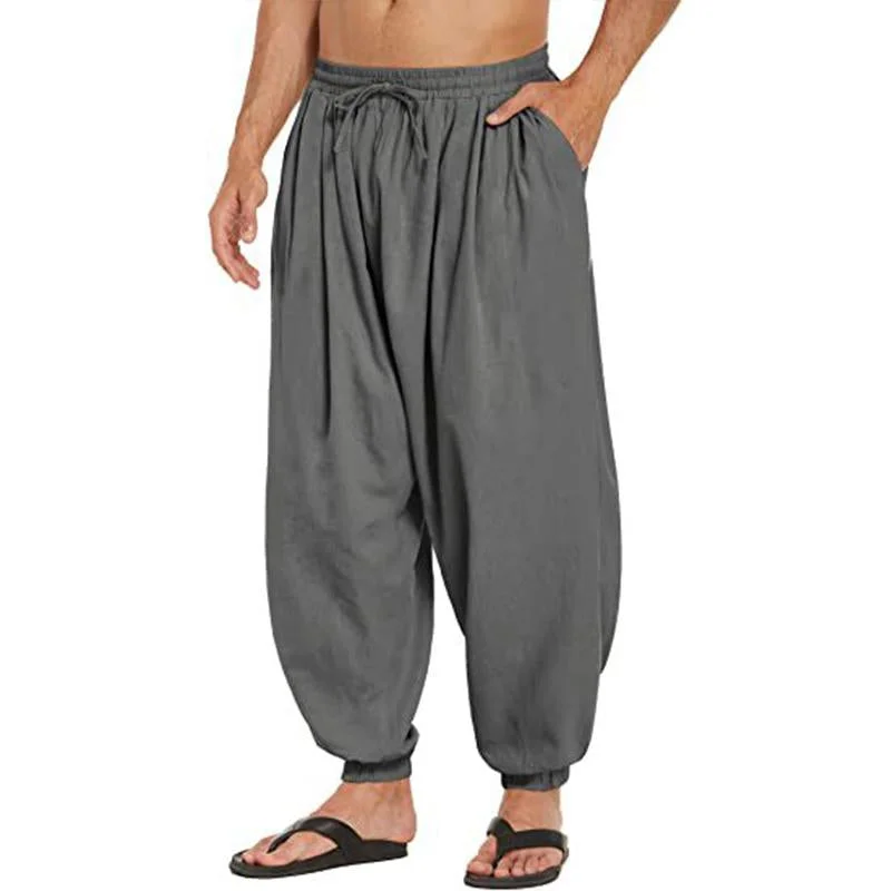 mens-casual-solid-color-loose-cotton-linen-harem-pants-33821341m