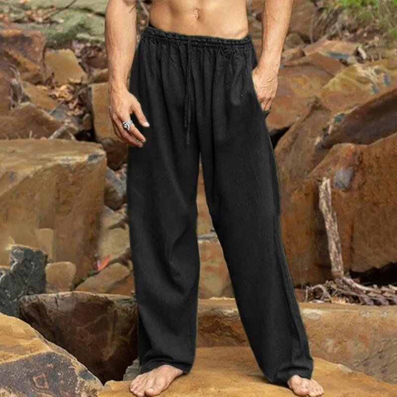 mens-casual-solid-color-loose-wide-leg-pants-90352867y