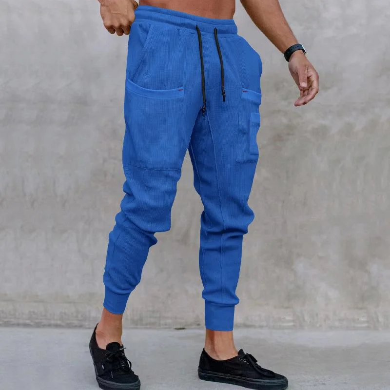 mens-casual-sports-solid-color-multi-pocket-sweatpants-75001097y