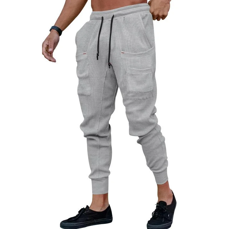 mens-casual-sports-solid-color-multi-pocket-sweatpants-75001097y