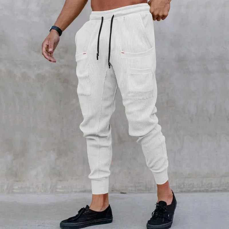 mens-casual-sports-solid-color-multi-pocket-sweatpants-75001097y