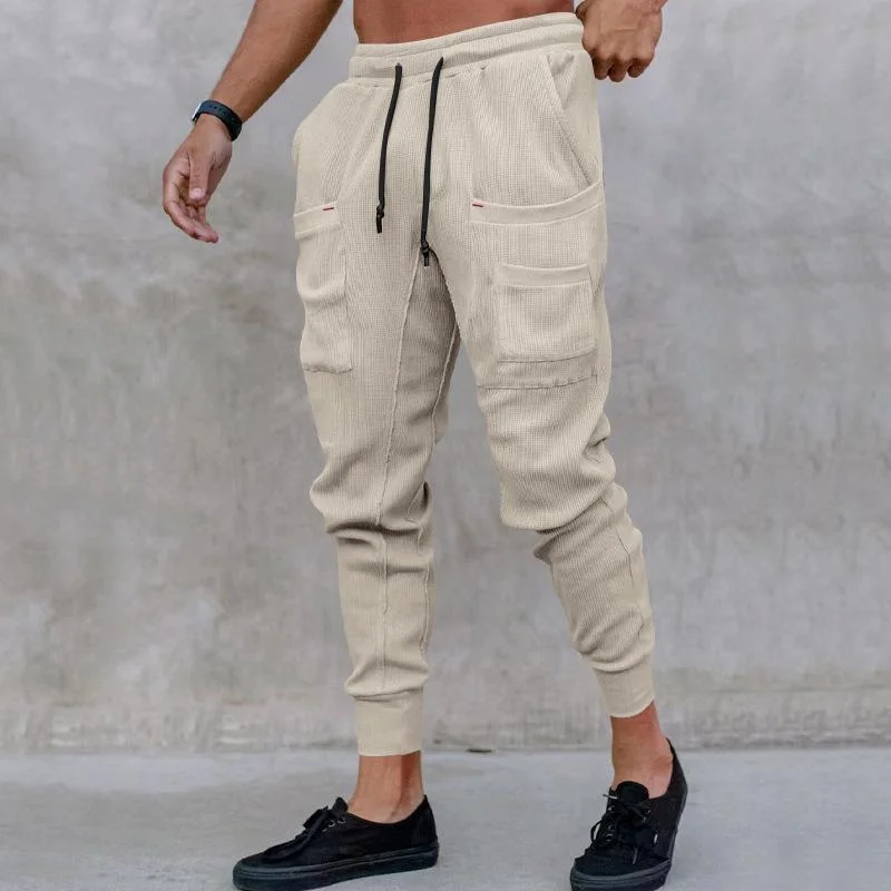 mens-casual-sports-solid-color-multi-pocket-sweatpants-75001097y