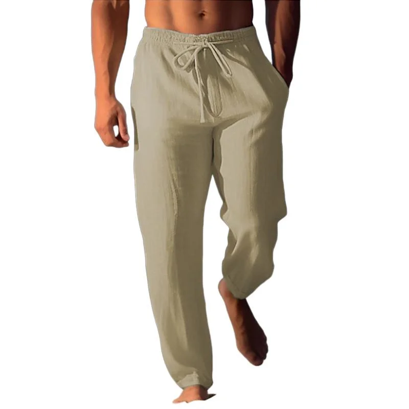 Men's Linen Beach Drawstring Stretch Casual Pants 69797799X