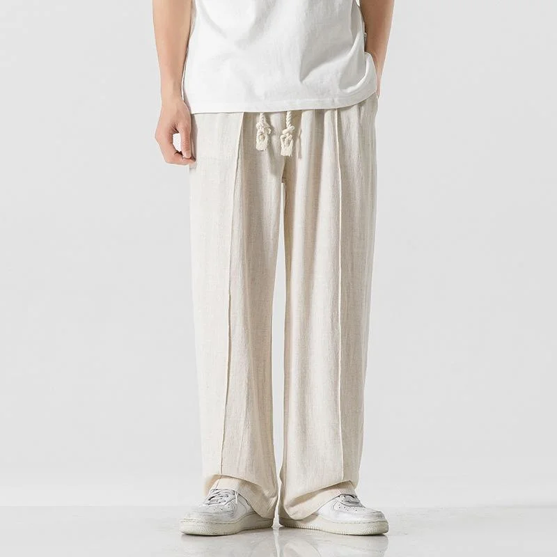 mens-loose-cotton-and-linen-straight-pants-72550197y