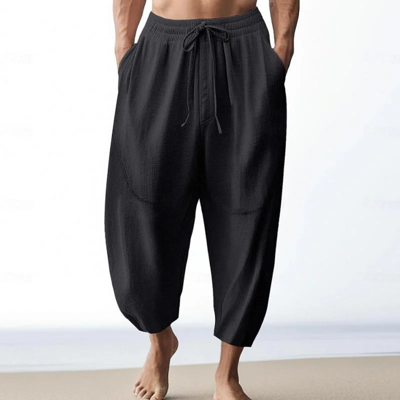 mens-solid-color-casual-drawstring-trousers-32611115y