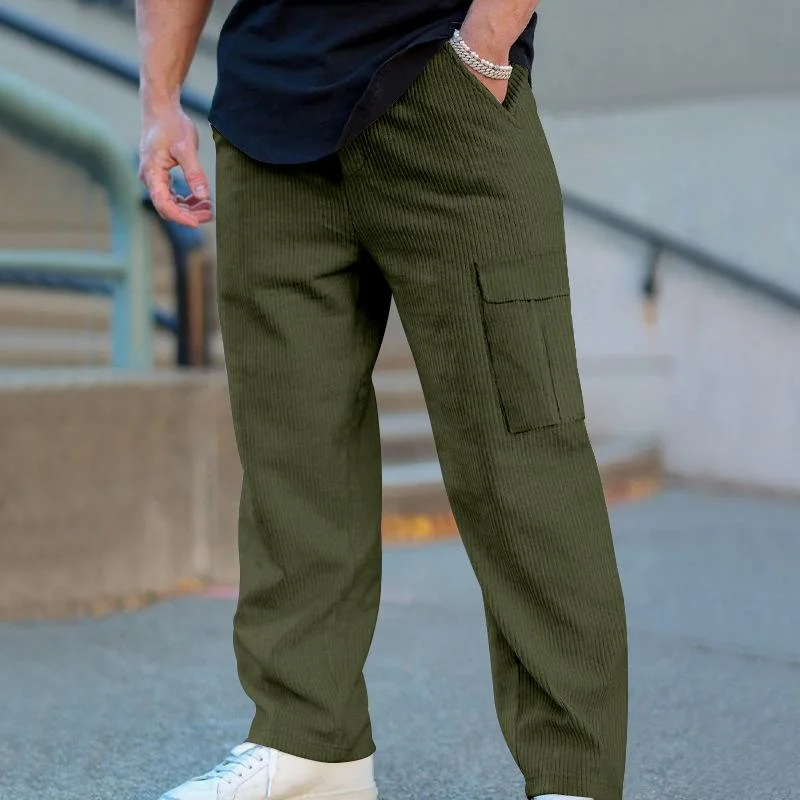 mens-solid-color-corduroy-loose-elastic-waist-casual-pants-73828363z