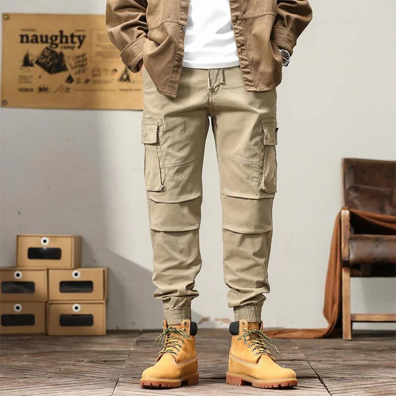 mens-solid-color-multi-pocket-elastic-cargo-pants-57353581x