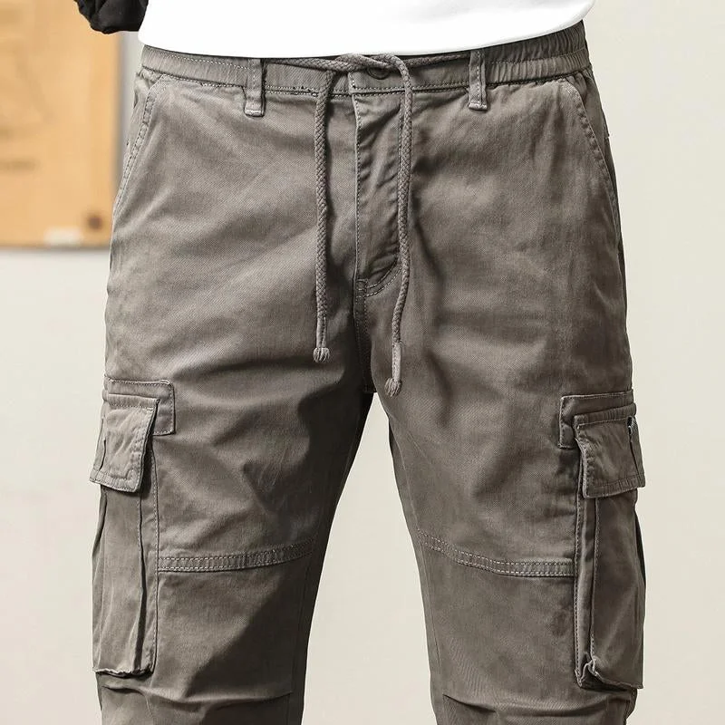 mens-solid-color-multi-pocket-elastic-cargo-pants-57353581x