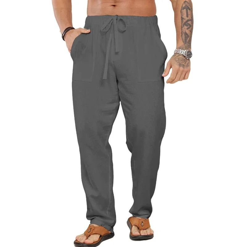 mens-solid-cotton-and-linen-drawstring-elastic-waist-casual-pants-51036837z