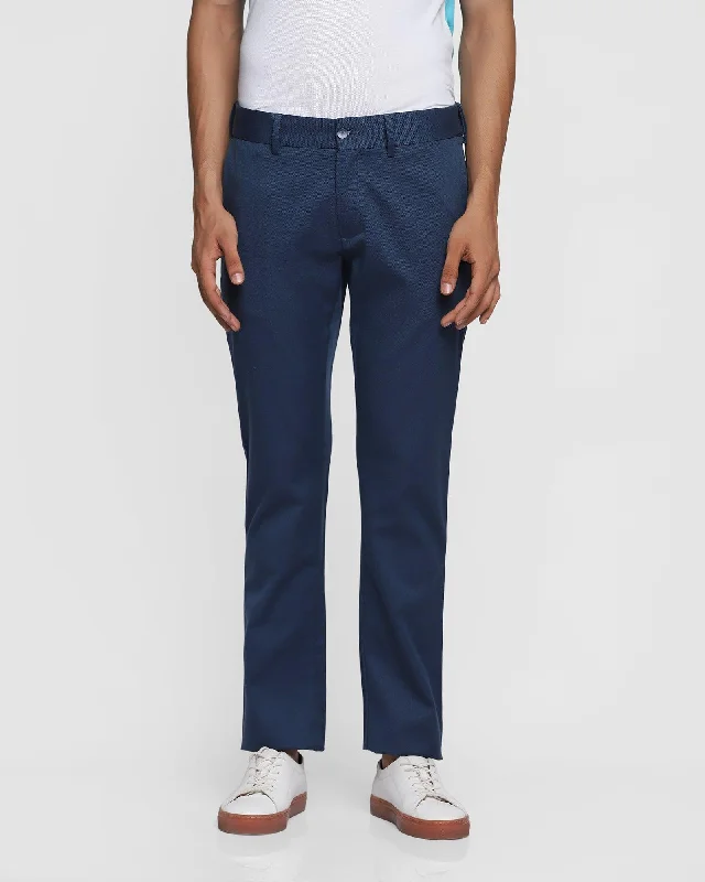 Slim Comfort B-95 Casual Blue Solid Khakis - Cloud