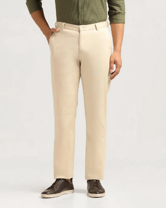 Straight B-90 Casual Beige Textured Khakis - Kros