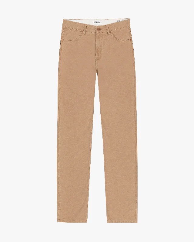 Wrangler Texas Authentic Straight Oxford Cotton Trousers - Tigers Eye