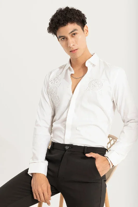 Spadille White Embroidery Shirt