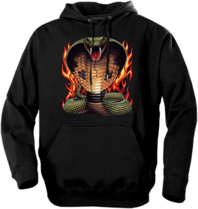 Biker Hoodies - "Cobra in Flames" Biker Hoodie